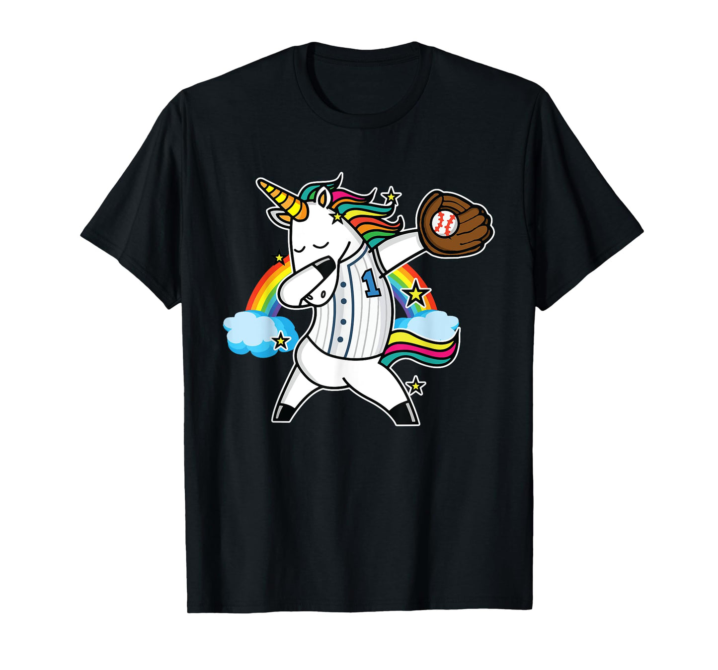Unicorn Baseball Rainbow Baseball Lover I Unicorn Baseball T-Shirt