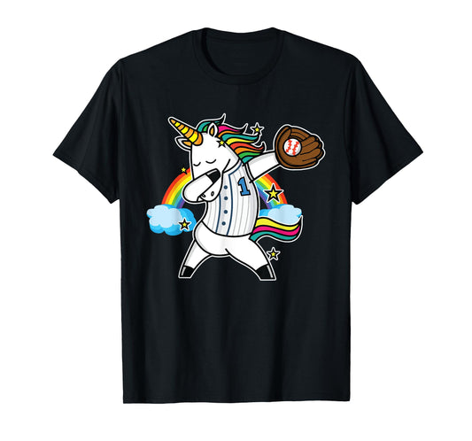 Unicorn Baseball Rainbow Baseball Lover I Unicorn Baseball T-Shirt