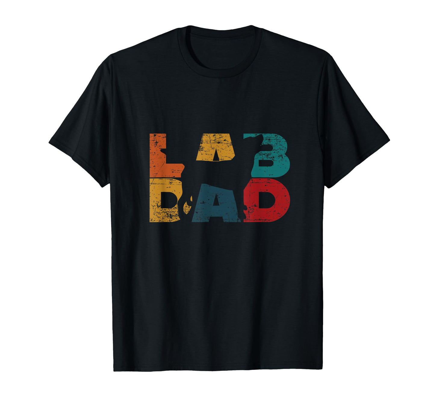 Retro Lab Lover Labrador Black Lab Dad T-Shirt