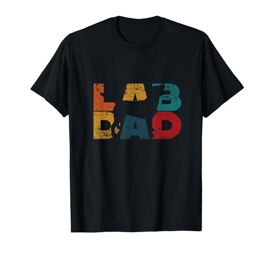 Retro Lab Lover Labrador Black Lab Dad T-Shirt
