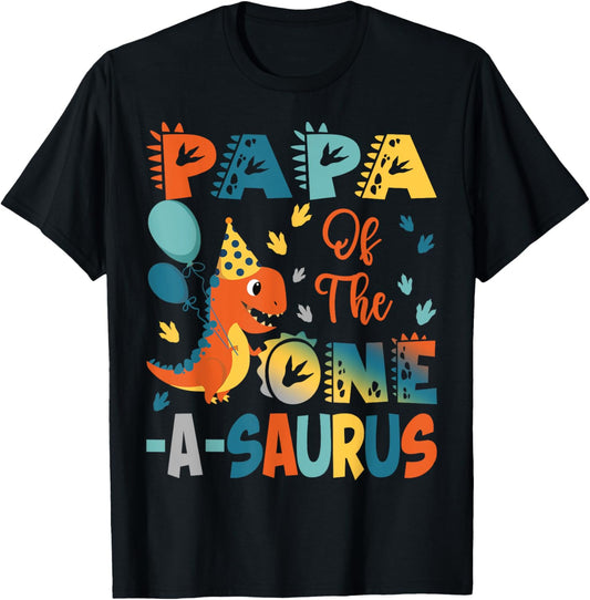 Papa Of The One-A-Saurus 2Nd Birthday Dinosaur Party T-Shirt