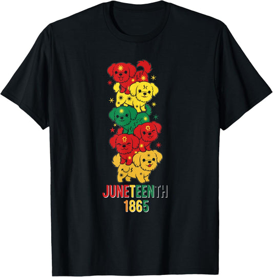 Funny Maltese Pan African Flag Juneteenth Kids Mens Womens T-Shirt