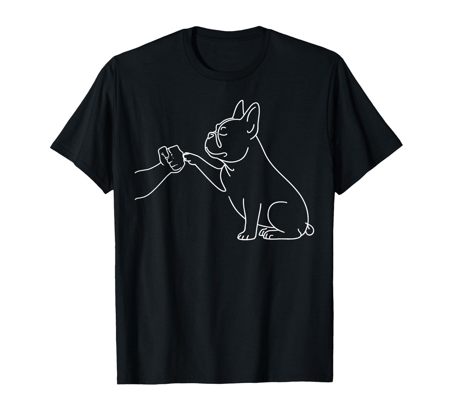 Human and Dog Paw Fist Bump Dog Lover French Bulldog T-Shirt