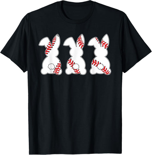 Funny Baseball Sports Easter Bunny Rabbits Easter Day T-Shirt