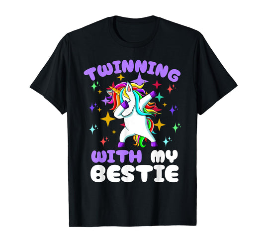 Twinning Unicorn Bestie Spirit Week Twin Day Best Friend T-Shirt
