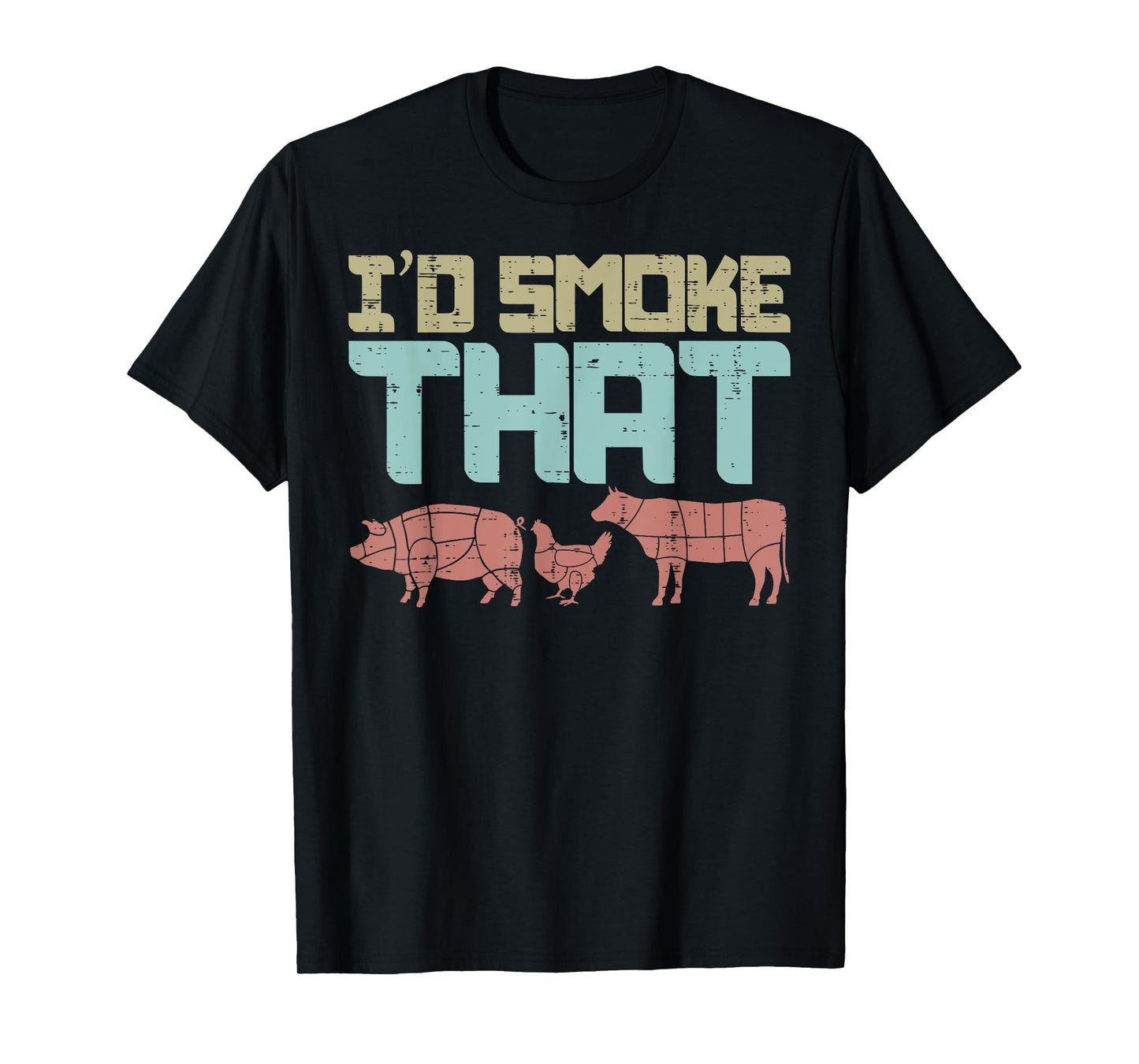 Id Smoke Pork Chicken Beef Funny BBQ Barbecue Grilling Gift T-Shirt