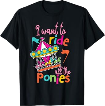 Carousel Horse Merry-Go-Round Design for Girls T-Shirt