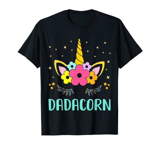 Dadacorn Dadicorn Daddycorn Unicorn Dad kids Fathers Day Tee T-Shirt