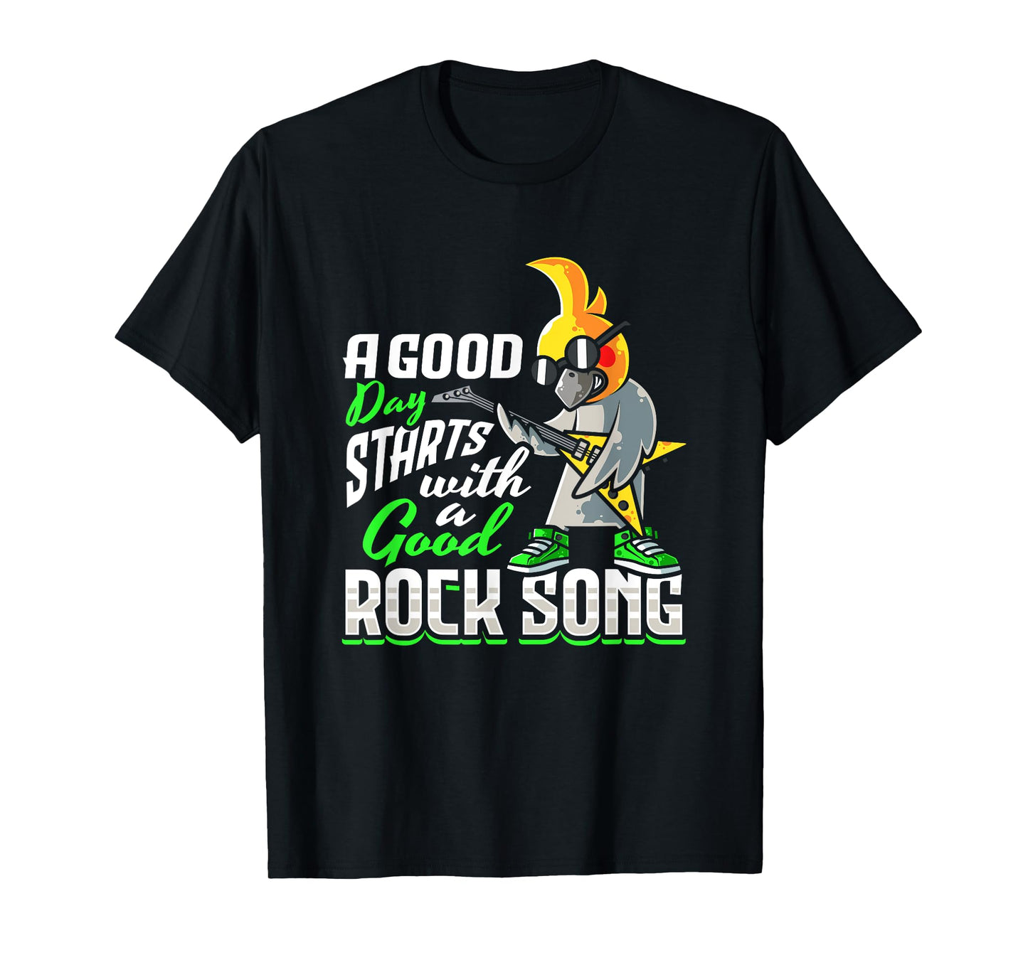 Cockatiel Bird Rock n Roll Design for a Rock music lover T-Shirt