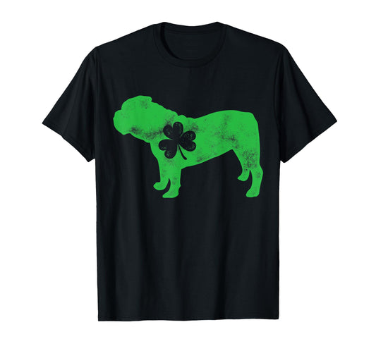 English Bulldog St Patricks Day Men Women Shamrock Dog Lover T-Shirt