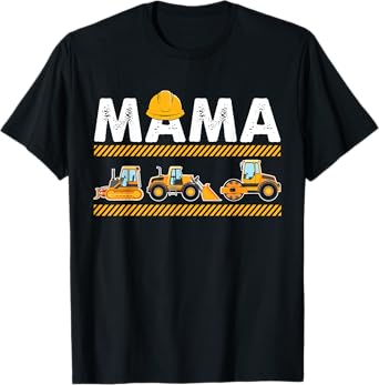Funny Mama Construction Excavator Kids Matching Family T-Shirt