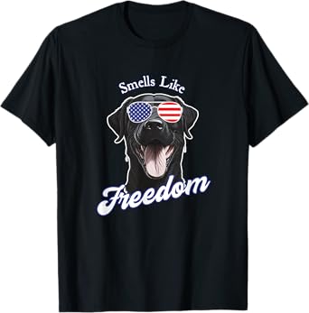 Black Lab American Flag Patriotic Vintage 4th of July Retro T-Shirt