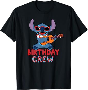 Disney Lilo & Stitch Tropical Birthday Crew Party Matching T-Shirt