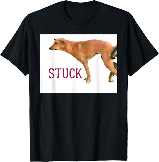 Stuck Together Dogs Funny Couple Saying Quote Dog Adult Joke T-Shirt