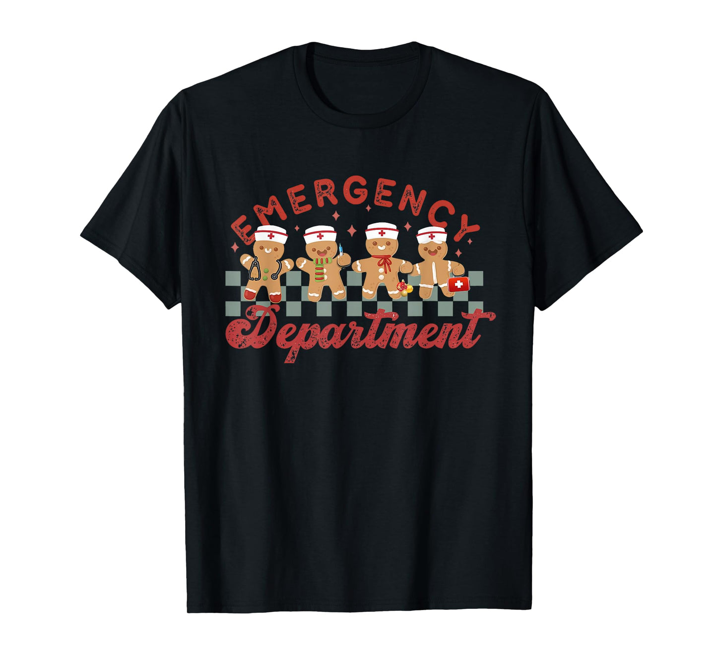Emergency Department Shirt ER Crew Team Nurse Christmas Emergency Department ER Crew Gingerbread Nurse T-Shirt