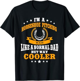 Mens Funny Horseshoe Pitching Dad Design Equine Hoof Men T-Shirt