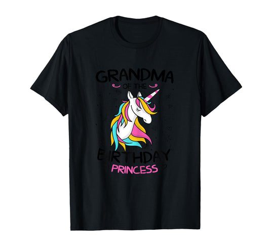 Grandma Of The Birthday Princess Shirt Unicorn Girl T-Shirt