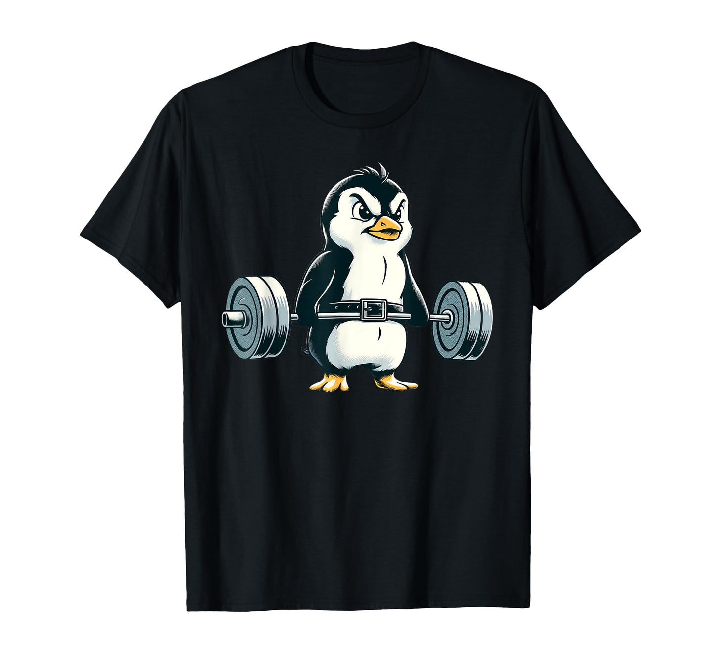 Penguin Powerlifting Weightlifting Gym Workout T-Shirt