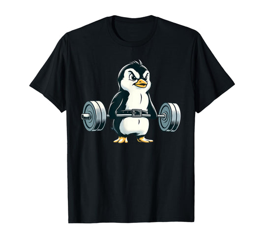 Penguin Powerlifting Weightlifting Gym Workout T-Shirt