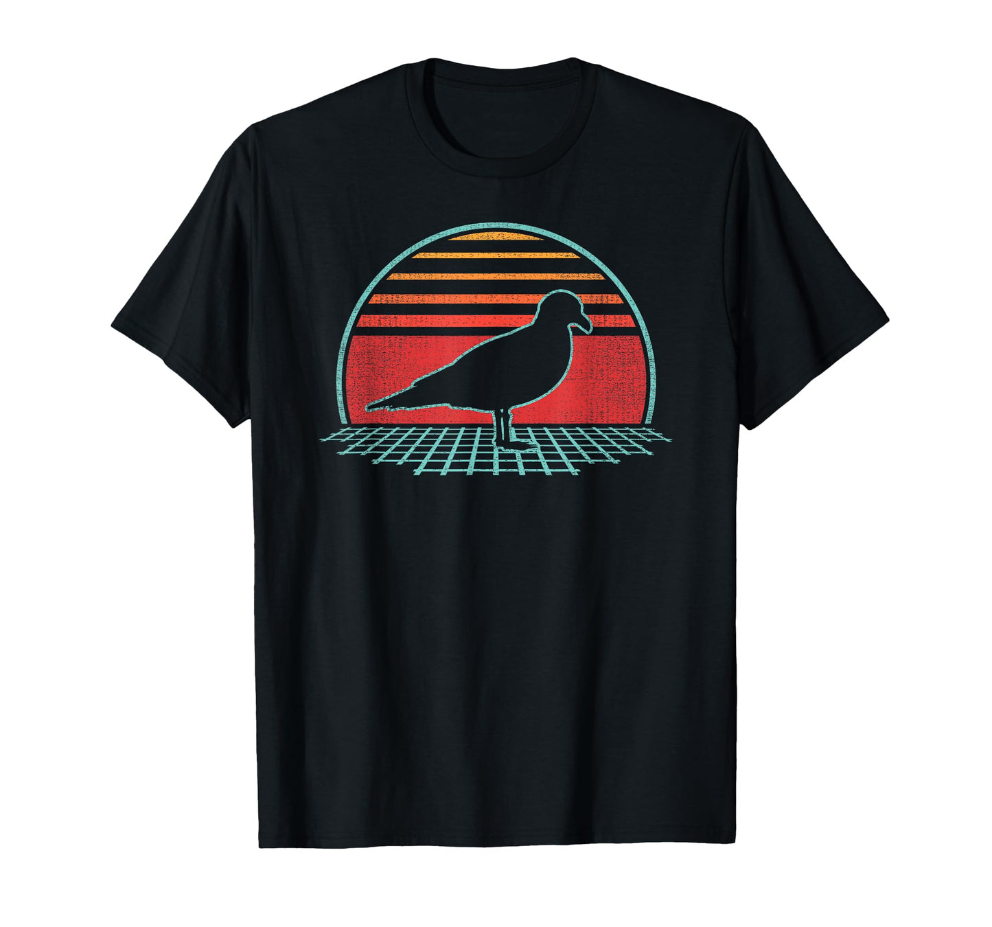 Seagull Bird Retro Vintage 80s Style Birding Gift T-Shirt