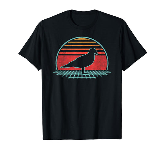 Seagull Bird Retro Vintage 80s Style Birding Gift T-Shirt