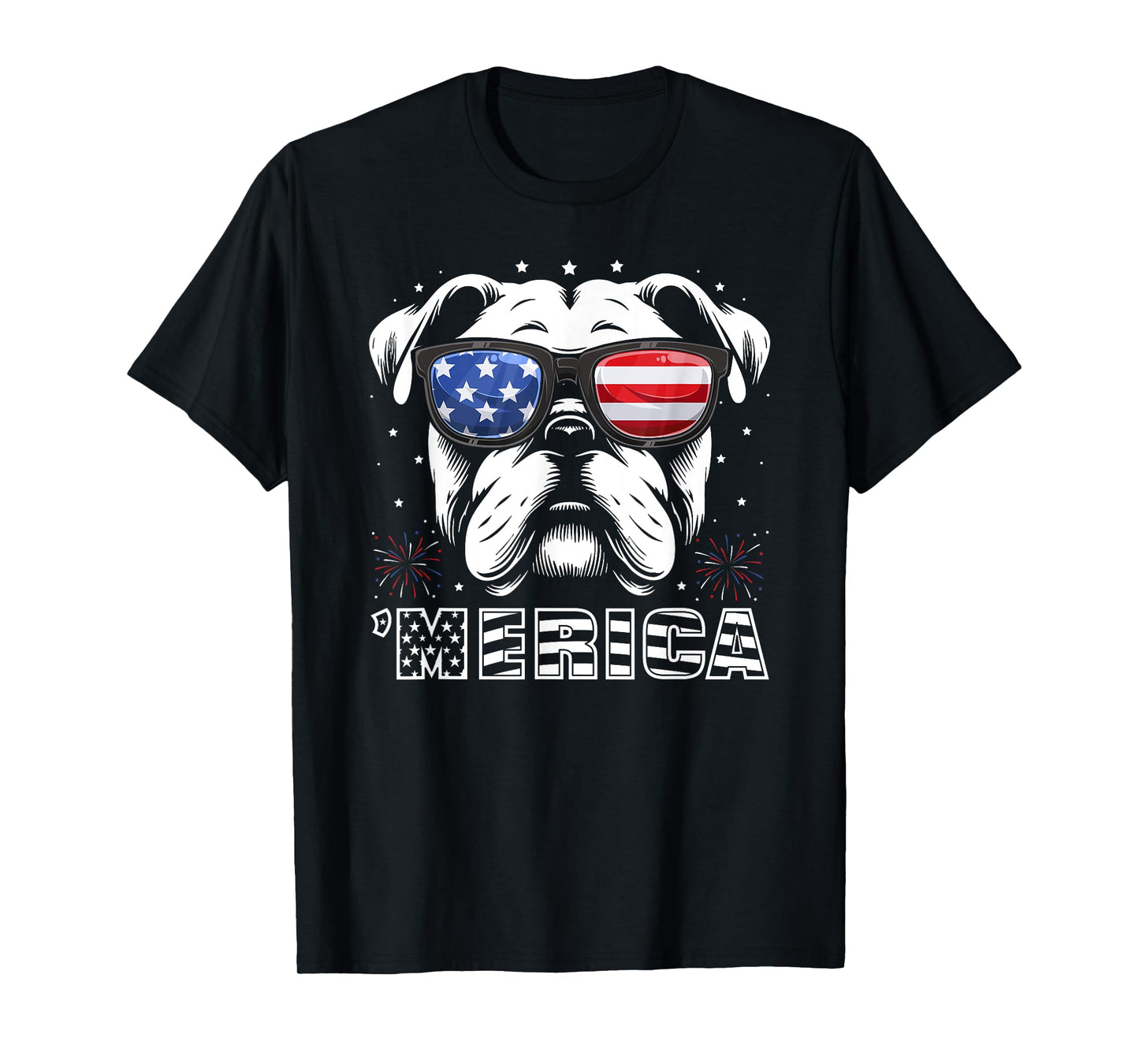 Bulldog 4th Of July Merica Patriotic Dog Tee Men Women Kids T-Shirt