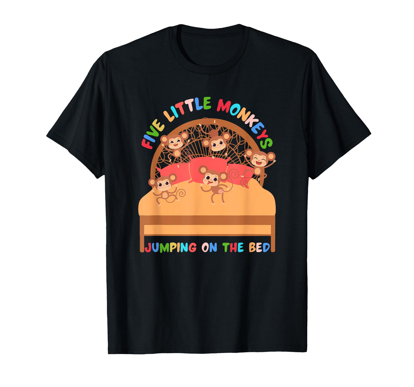 Cool Five Little Monkeys Jumping on The Bed tee for kids T-Shirt