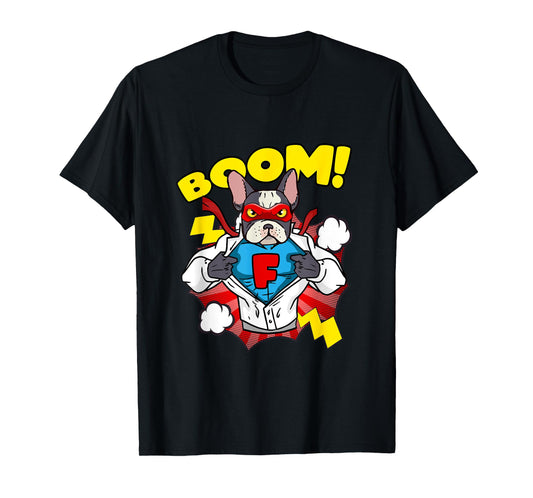 French Bulldog as Comic Super Hero T-Shirt for Men Women Kids
