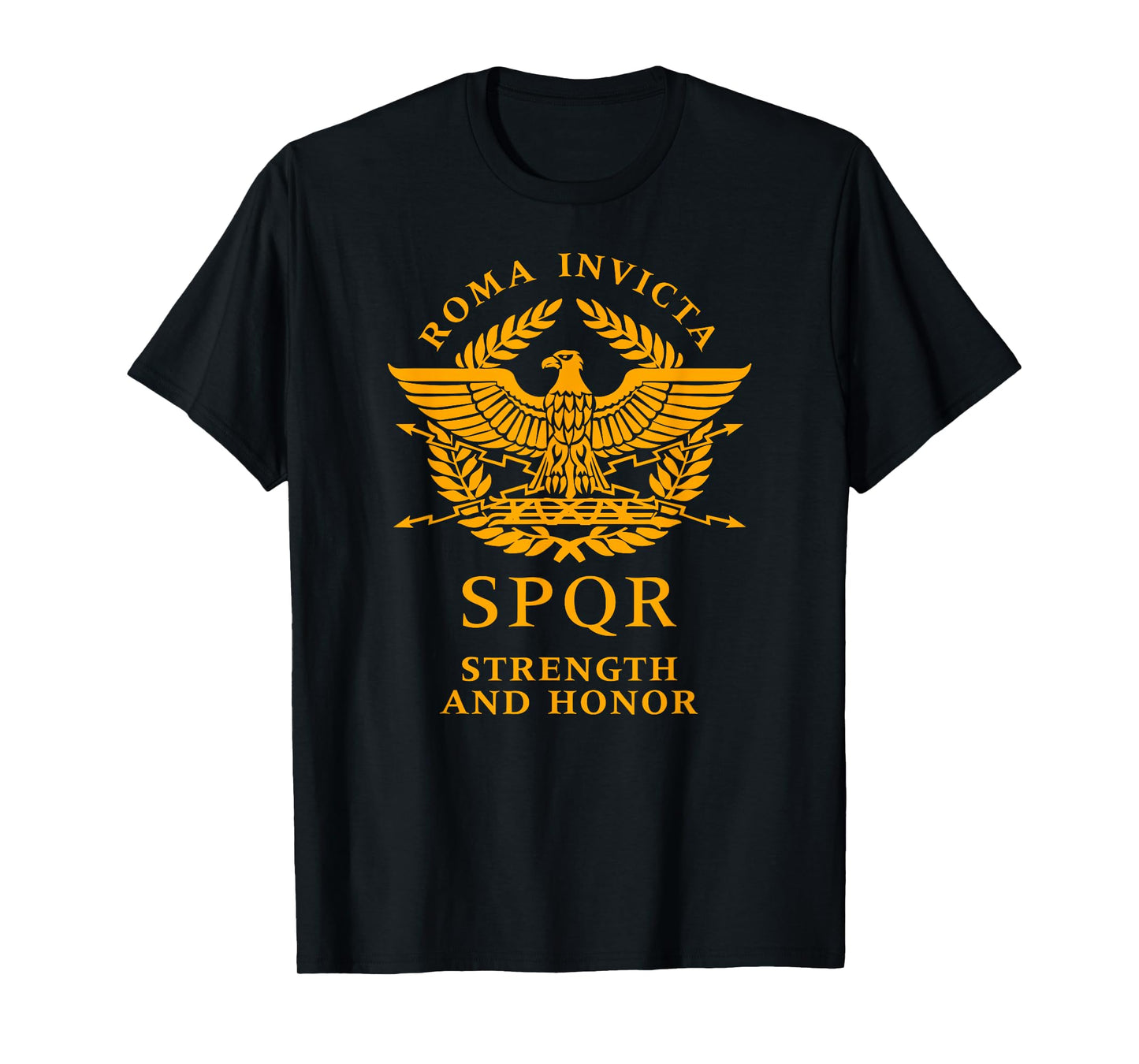 Utopia Sport Roman Shop Roma Invicta SPQR Roman Eagle Strength and Honor T-Shirt