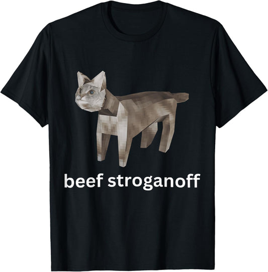 Vintage Beef Stroganoff Cat & FUNNY Meme Cat T-Shirt