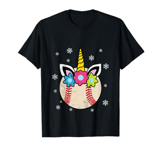 Unicorn Baseball Cute Sports Player Fan Girls Kids T-Shirt