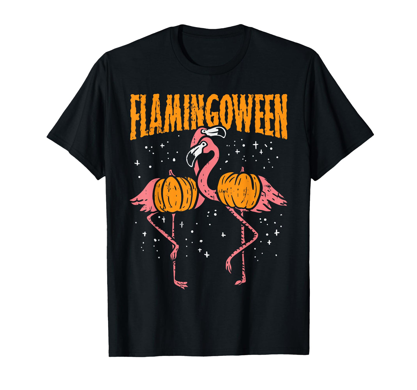 Flamingoween Pumpkin Flamingos Funny Bird Halloween Costume T-Shirt