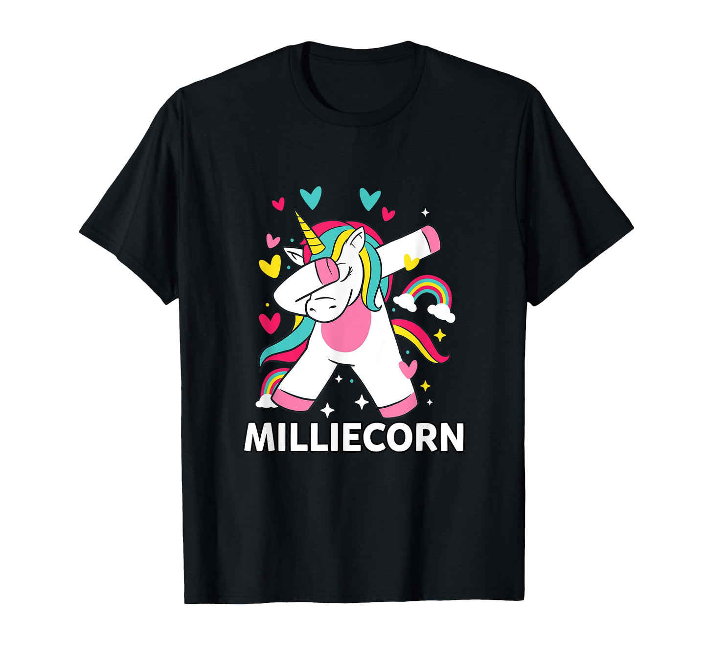 Milliecorn Personalised Name Dabbing Unicorn Millie T-Shirt