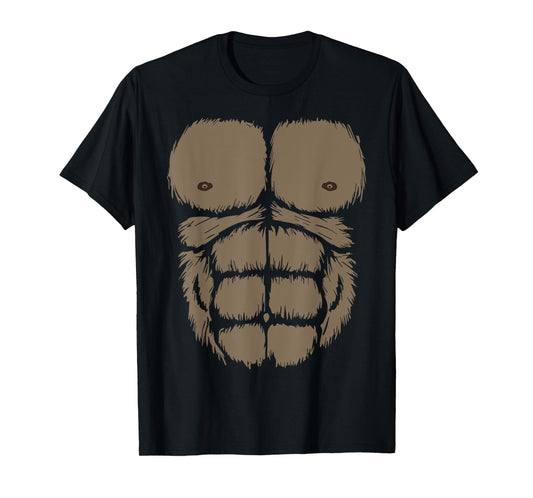 Gorilla Chest Belly Boy Men Monkey Costume Kids Fancy Dress T-Shirt