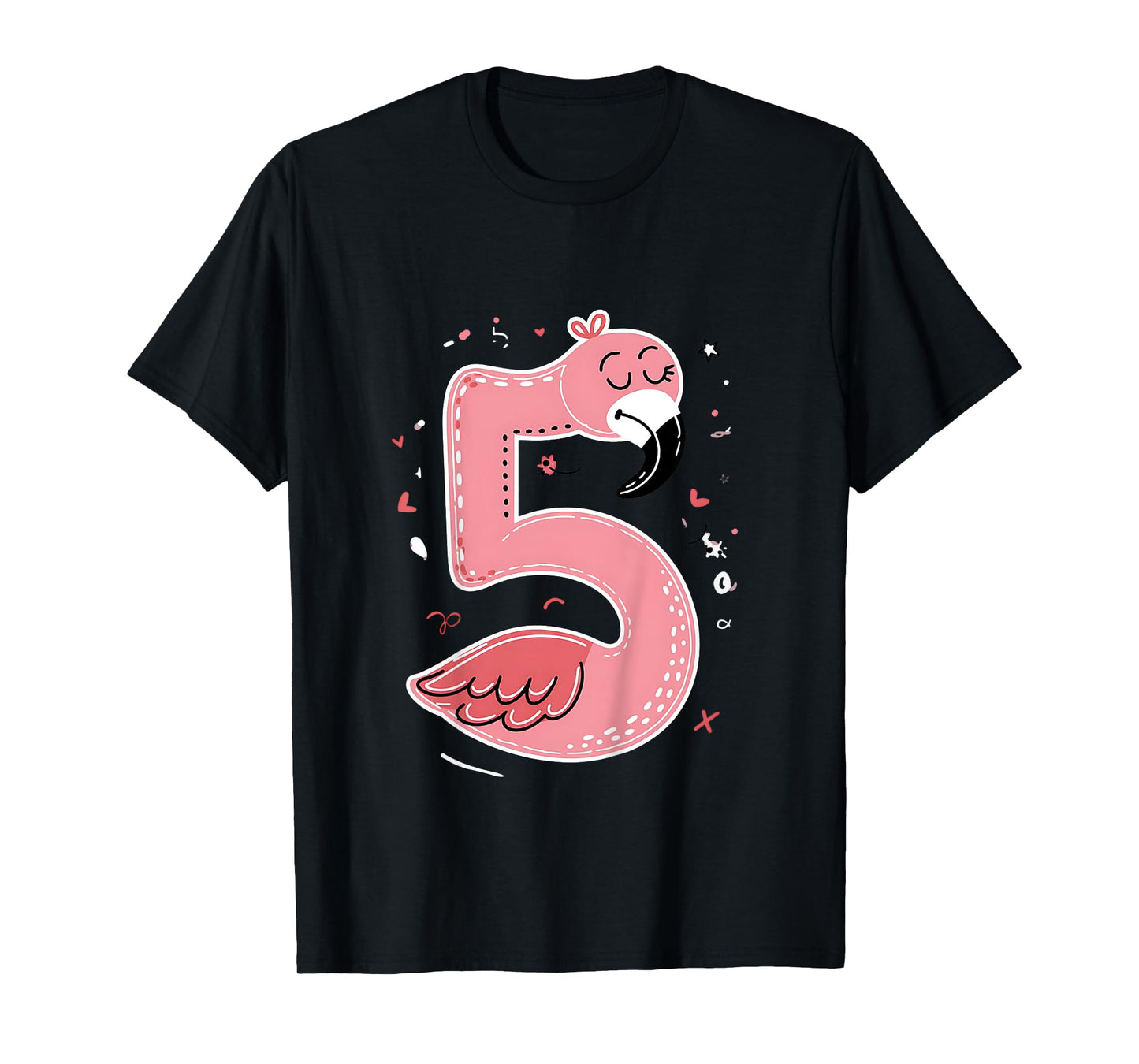Celebrate 5 Years Old Party For Flamingo Birthday Girl T-Shirt