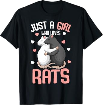 Just A Girl Who Loves Rats Kids Girls Women Rat Lover T-Shirt