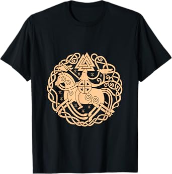 Viking Symbols Horse Valhalla Scandinavia Raven Gift T-Shirt