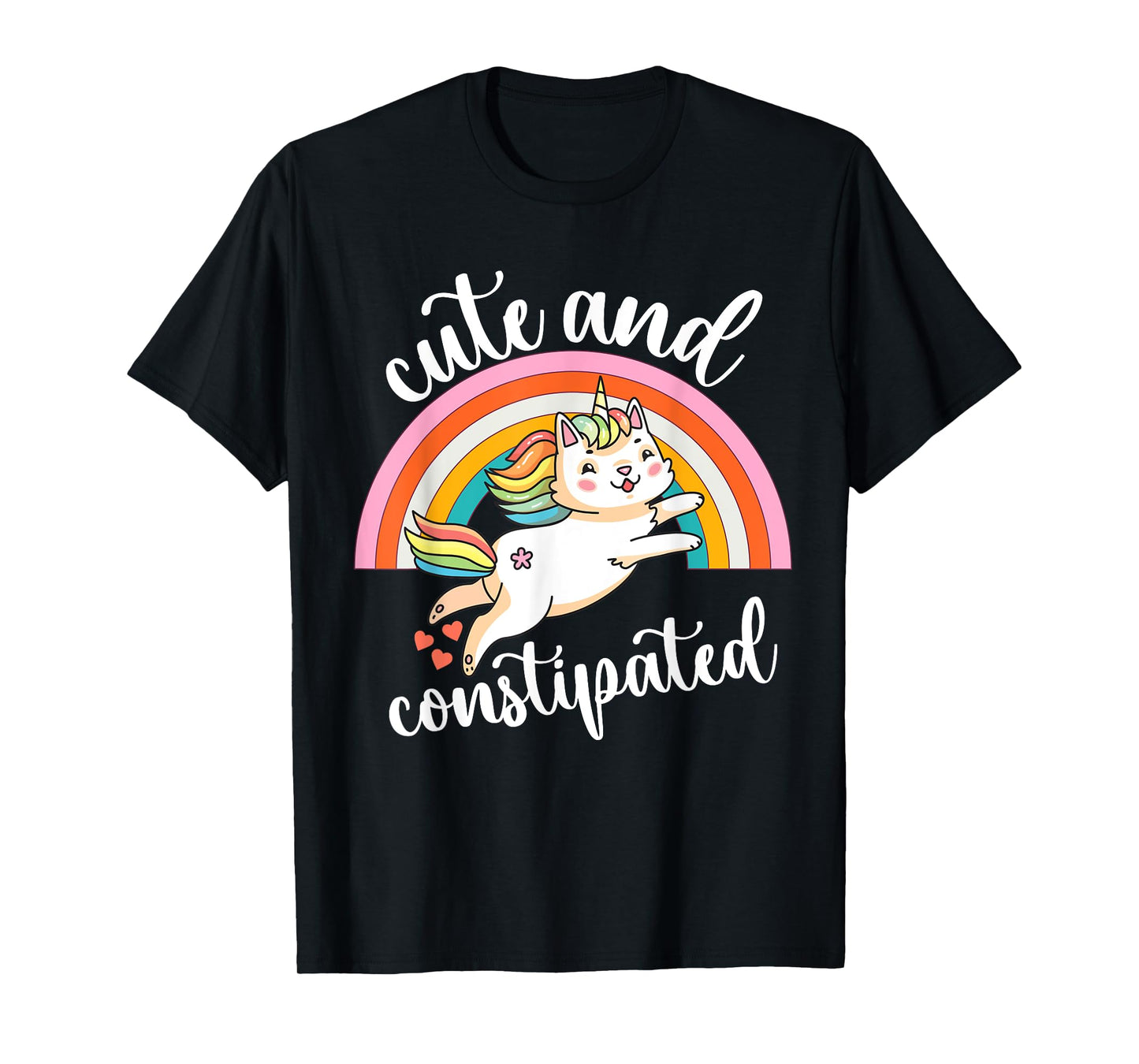 Funny Constipation IBS-C Tummy Cute Constipated Unicorn Cat T-Shirt for Men Women
