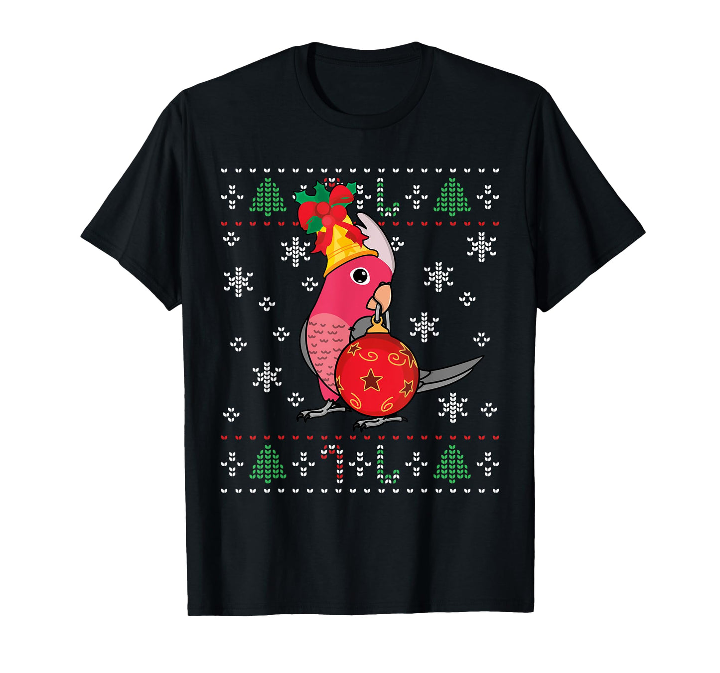Rose-breasted Galah Cockatoo Parrot I Ugly Christmas T-Shirt
