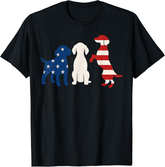Dachshund Dog 4th of July Dachshund American Flag Patriotic T-Shirt