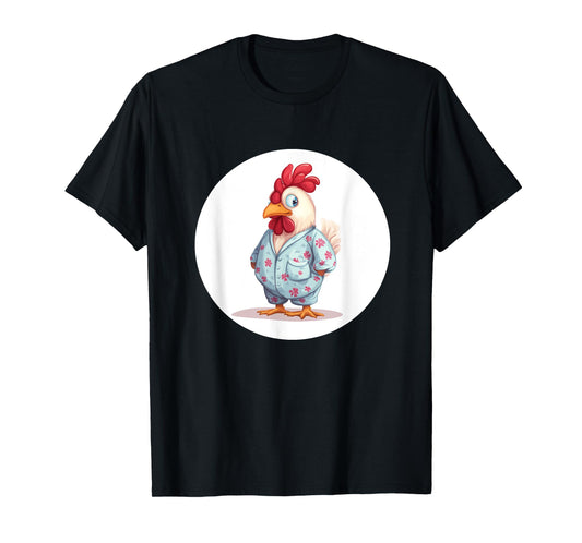 Fun looking Chicken in Pajama for Rooster Dreamer T-Shirt
