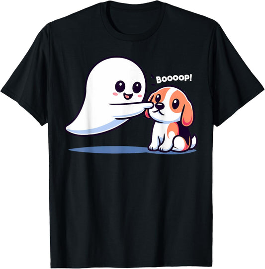 Funny Halloween Ghost Beagle Dog Boop Silly Puppy Humor T-Shirt