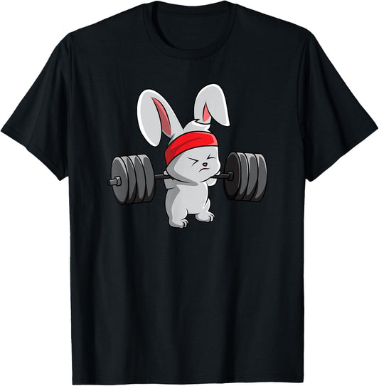 Bunny Gym T-Shirt, Rabbit Fitness Weightlifting Shirt T-Shirt
