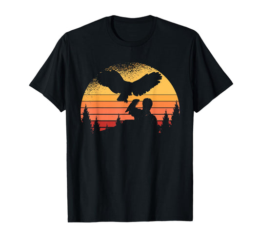 Funny Falconer Peregrine Falcon Flying Vintage Bird Falconry T-Shirt