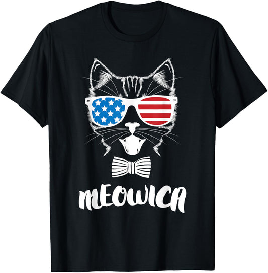 4th of July Meowica Kitty Cat T-Shirt