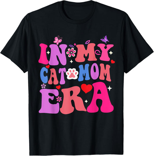 LT371 In My Cat Mom Era Cute Cat Mom Pet Lover T-Shirt