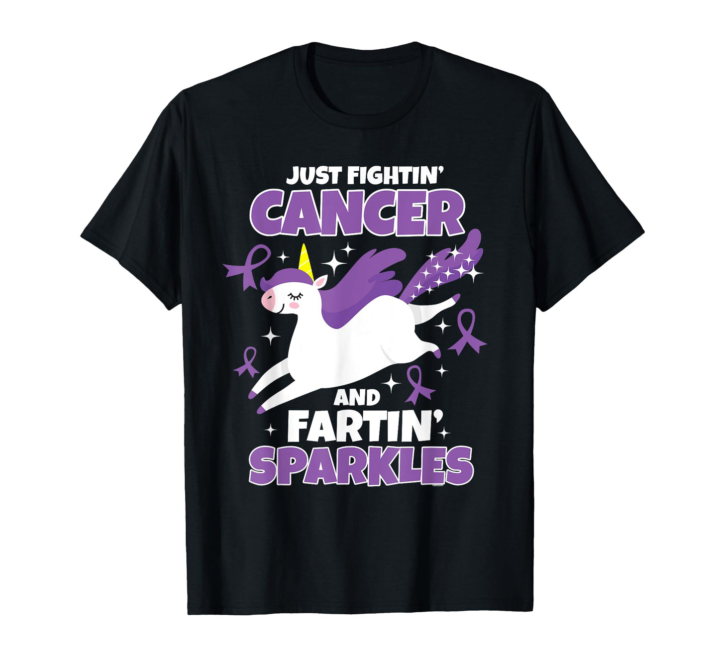 Cancer Funny Unicorn Farting Sparkles T-Shirt