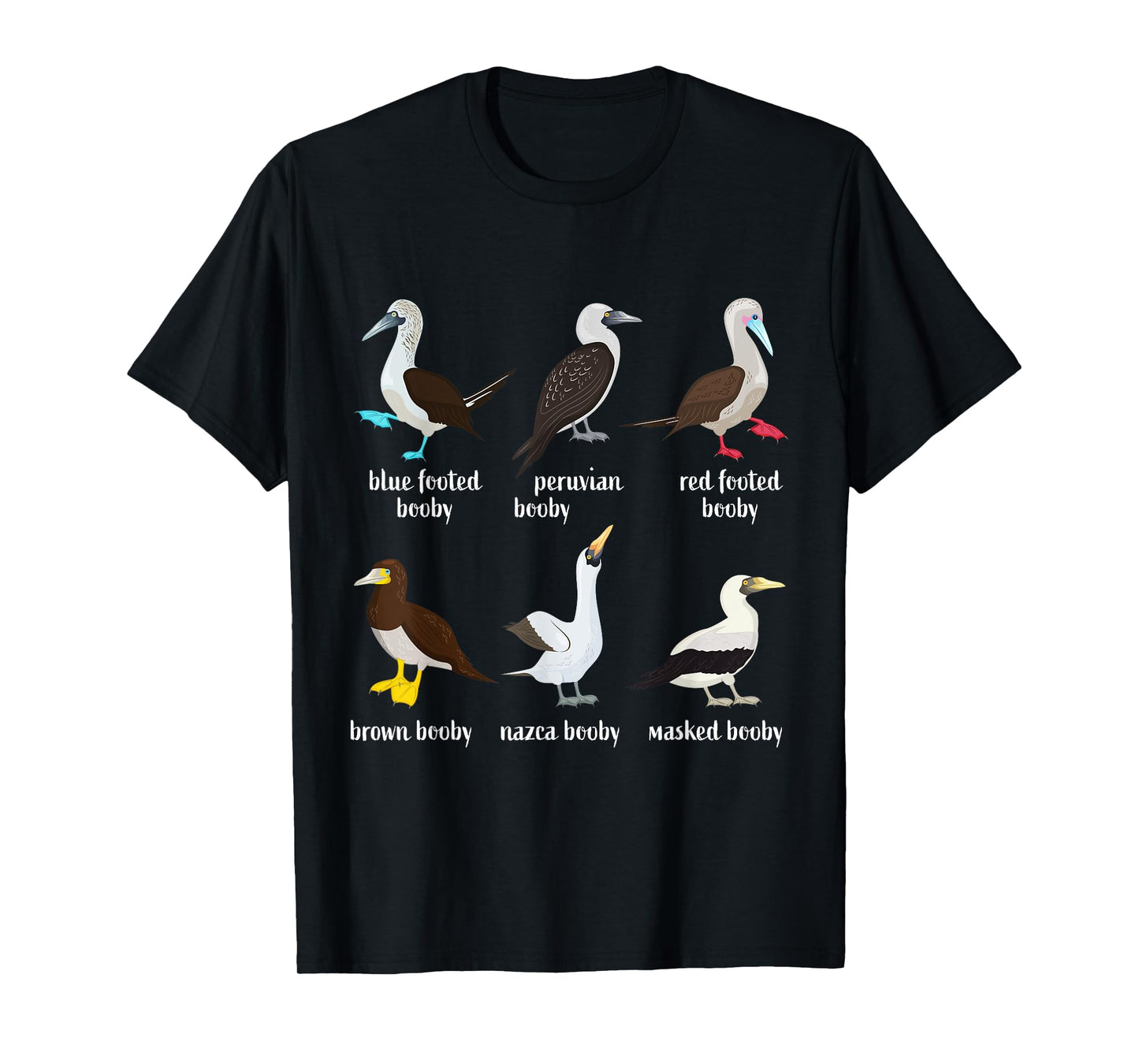 Types of Booby Birds galapagos islands wildlife T-Shirt
