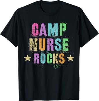 CAMP NURSE ROCKS Funny Health Care Camping Medical Crew T-Shirt