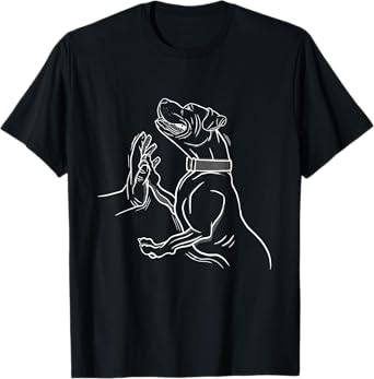 Boxer Pitbull Mom & Dad Dog Gifts Unisex-Adults Black Cotton T-Shirt Small Classic Fit Short Sleeve Dog-Themed T-Shirt